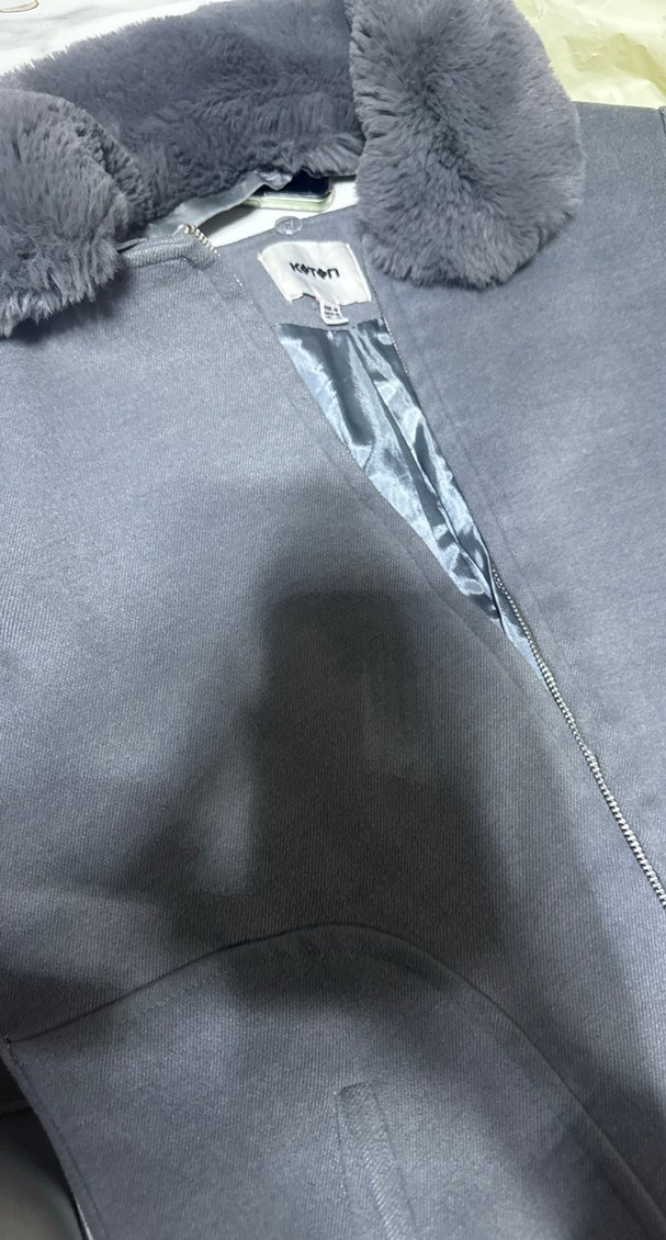 Gri Kürklü Yaka Kadın Kaban - Görsel 2