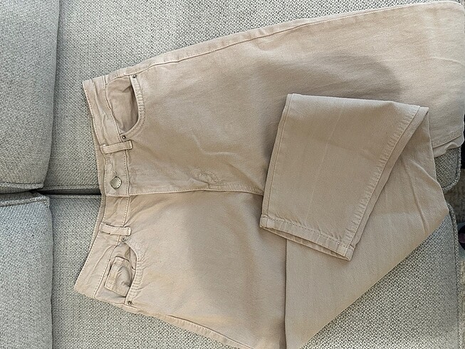 Zara Bej rengi mom jean