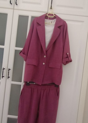 Pembe Kadın Blazer 3 lü takim