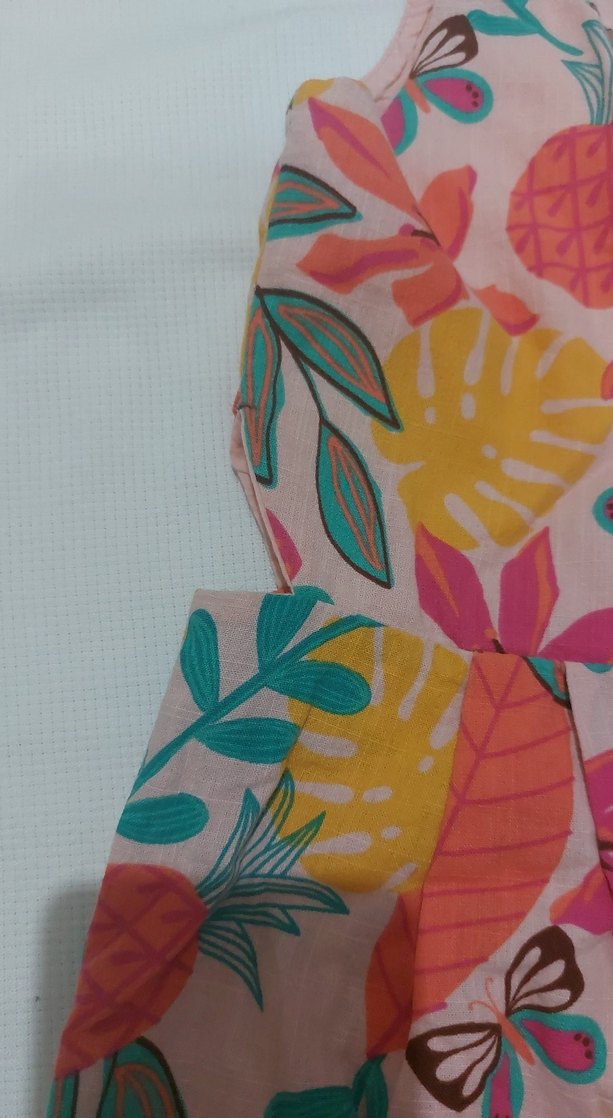 Renkli Çiçekli, Yanları pencereli Kız Çocuk Askılı Tulum - Görsel 3