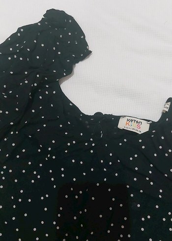 Siyah Puantiyeli Uzun Kollu Kız Elbisesi - Görsel 2