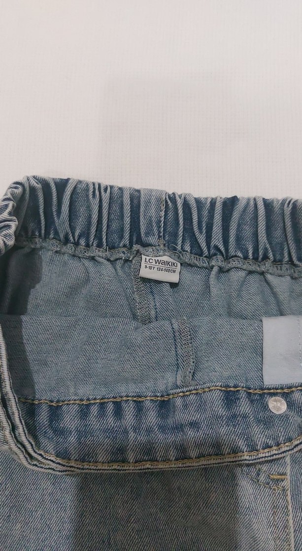 Düğmeli Gri Denim Kız Eteği - Görsel 3