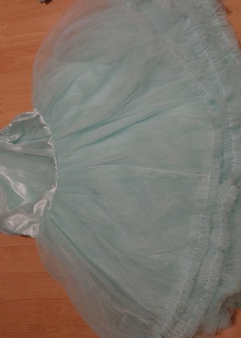 Mint Yeşili Kız Çocuk Fırfırlı Elbise - Görsel 2