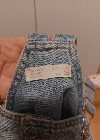 Kız Çocuk Denim Düğmeli Askılı Elbise - Görsel 3