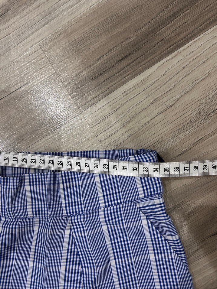 Mavi Ekose Kadın Kumaş Pantolon - Görsel 2