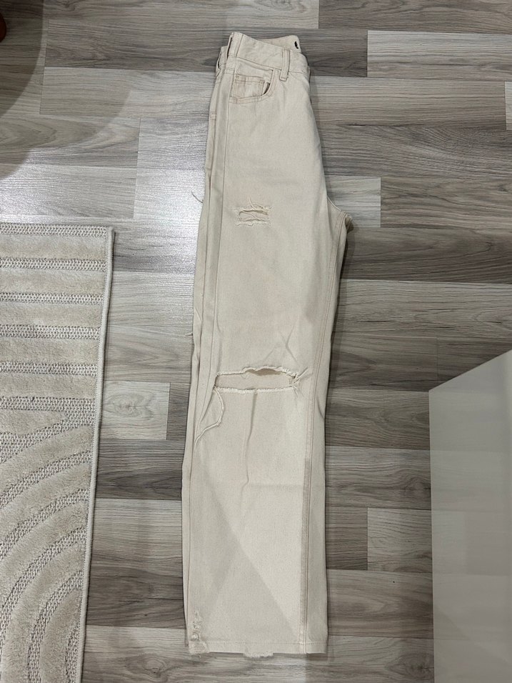 Bej Kadın Jean Pantolon - Görsel 4