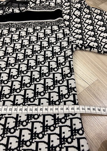 Desenli Siyah Uzun Kollu Triko Elbise - Görsel 2