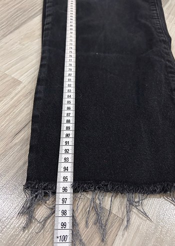 Siyah Yüksel Bel Büzgülü Kot Pantolon - Görsel 2