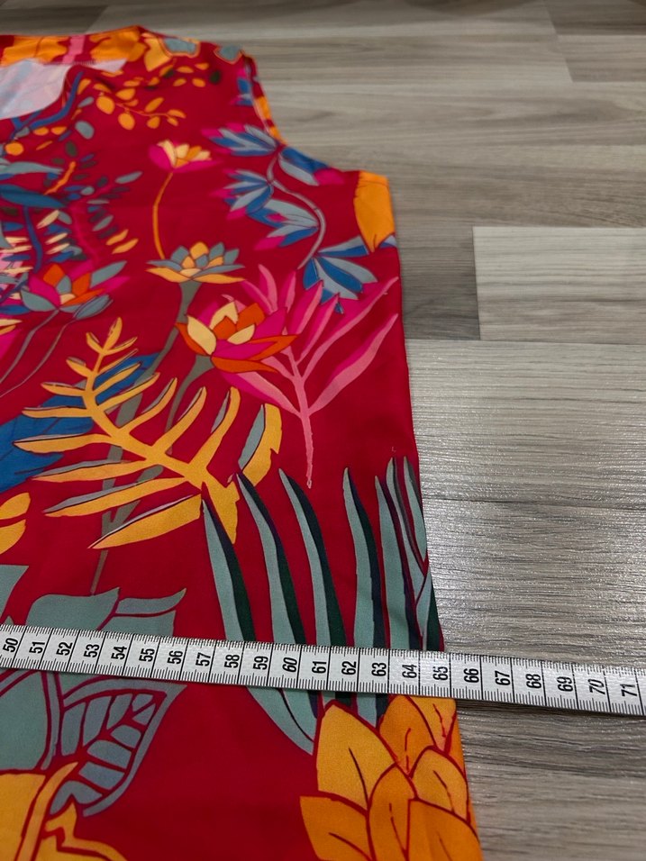 Renkli Baskılı Bohem Uzun Kolsuz Elbise - Görsel 2