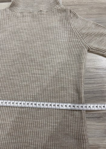 Bej Kadın Boğazlı Fitili Kazak - Görsel 2