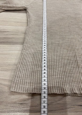 Bej Kadın Boğazlı Fitili Kazak - Görsel 3