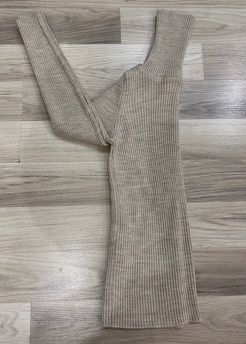 Bej Kadın Boğazlı Fitili Kazak - Görsel 4