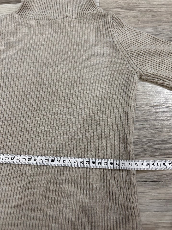 Bej Kadın Boğazlı Fitili Kazak - Görsel 2