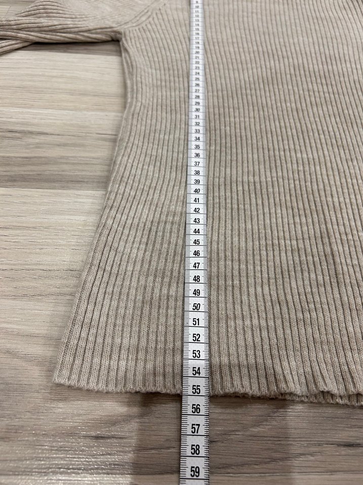 Bej Kadın Boğazlı Fitili Kazak - Görsel 3