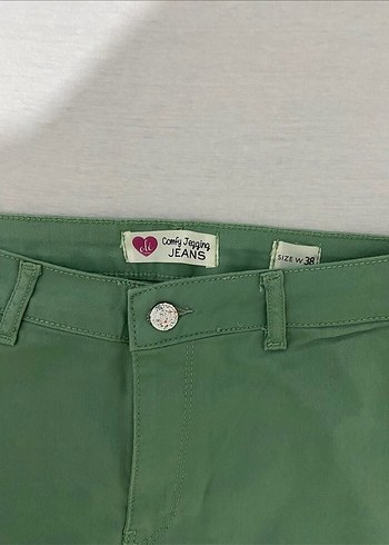 38 Beden Parlak Yeşil Regular Fit Kadın Pantolon