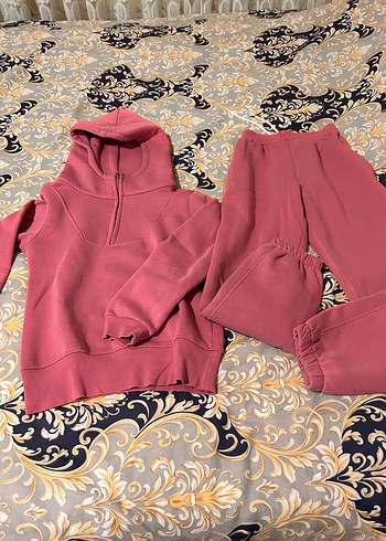 Pembe Kapüşonlu Kız çocuk Eşofman Takımı - Görsel 2
