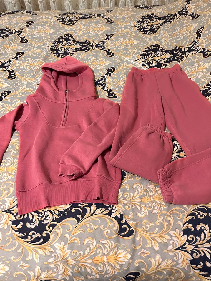 Pembe  Kapüşonlu Kız çocuk Eşofman Takımı - Görsel 2