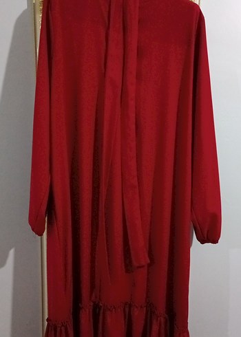 Bordo Uzun Salaş Bohem Elbise 44 bedene uyumlu - Görsel 6