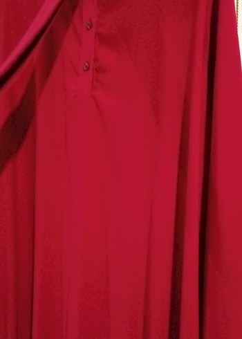 Bordo Uzun Salaş Bohem Elbise 44 bedene uyumlu - Görsel 2