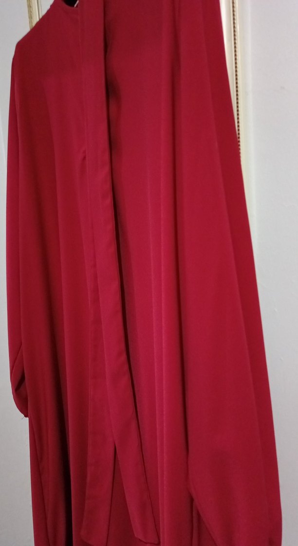 Bordo Uzun Salaş Bohem Elbise 44 bedene uyumlu - Görsel 3