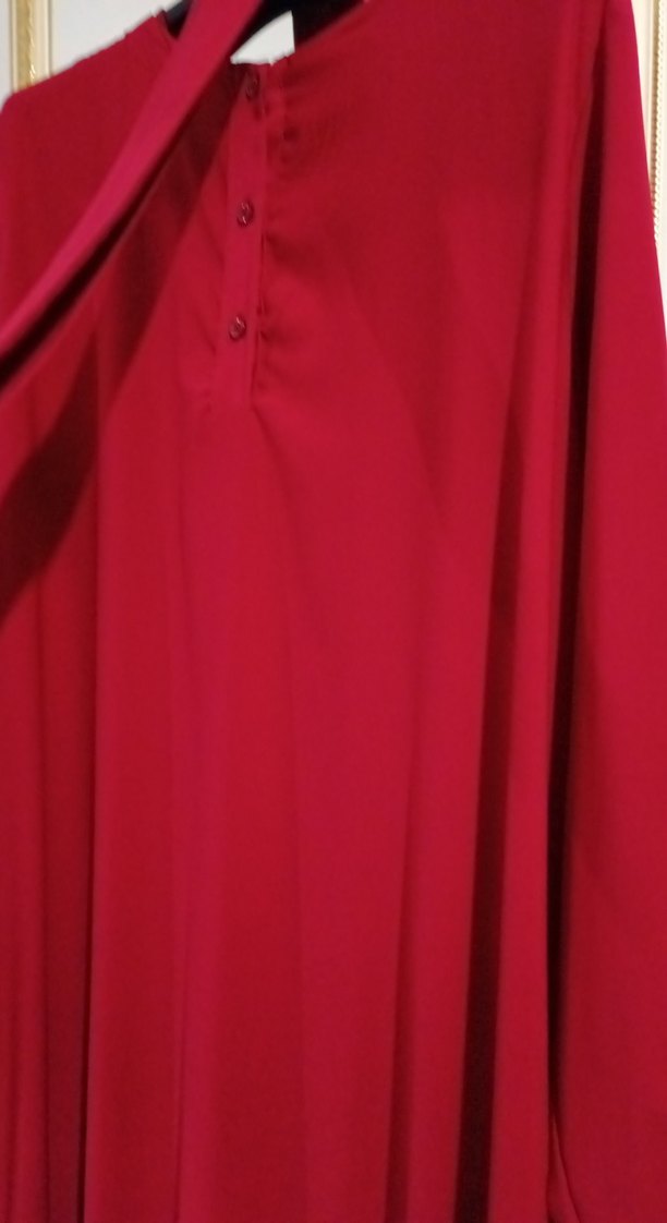 Bordo Uzun Salaş Bohem Elbise 44 bedene uyumlu - Görsel 2