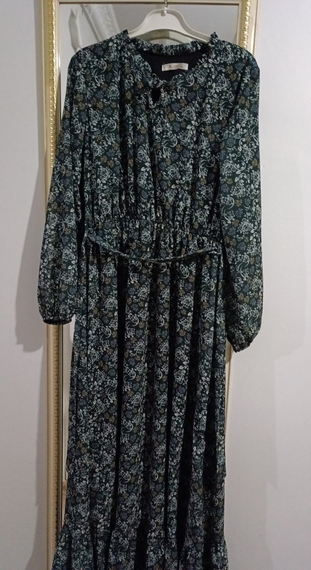 Bohem Uzun Desenli Kadın Elbise 44 bedene uyumlu - Görsel 5