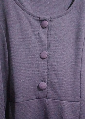 Klasik Mor Uzun Kolsuz Kuşaklı jile Elbise - Görsel 7