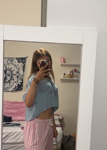 kısa kollu crop gömlek