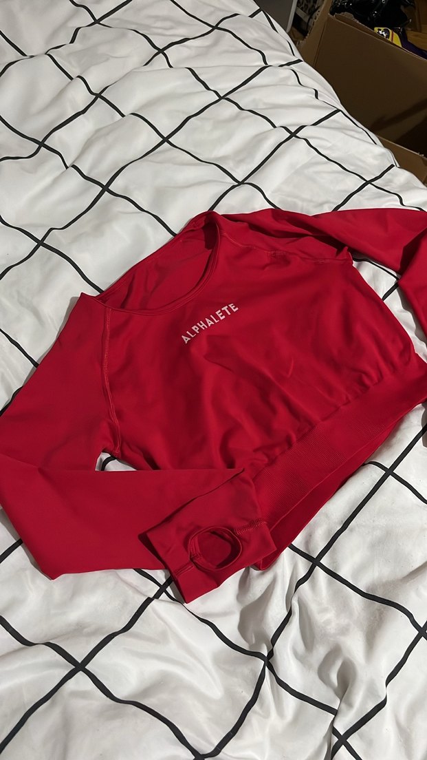 Alphalete uzun kollu crop - Görsel 3