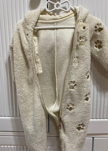 Beyaz Peluş Bebek Tulum - Kürklü Detaylı - Görsel 2