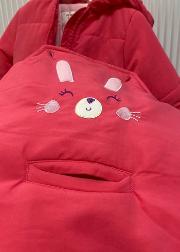 Kız Bebek Pembe Nakışlı Fermuarlı Tulumu - Görsel 5