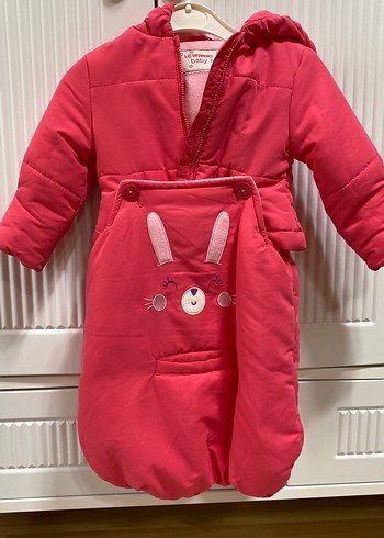 Kız Bebek Pembe Nakışlı Fermuarlı Tulumu - Görsel 3