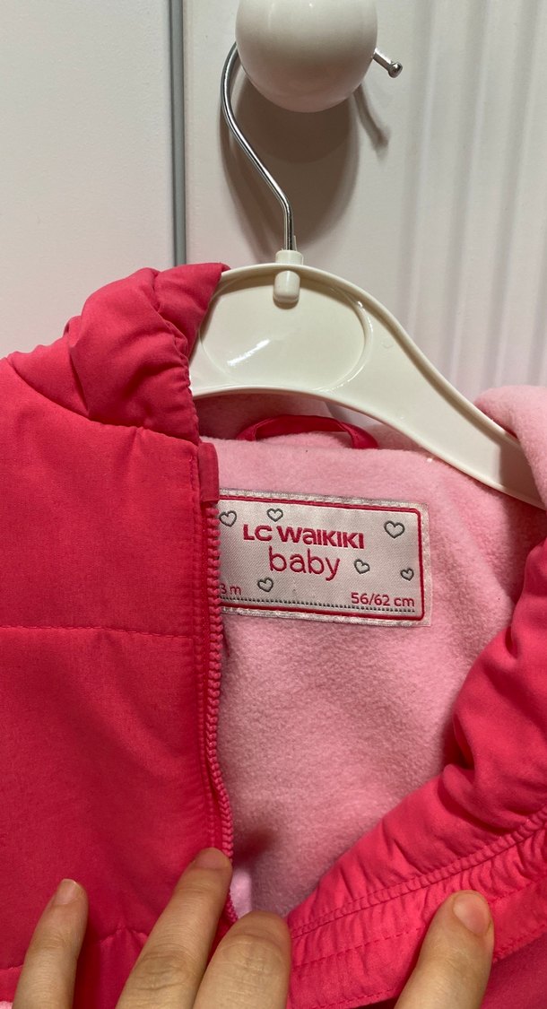 Kız Bebek Pembe Nakışlı Fermuarlı Tulumu - Görsel 2