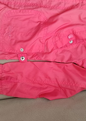 LcWakiki Kız Çocuk Fuşya Fermuarlı Yağmurluk - Görsel 4
