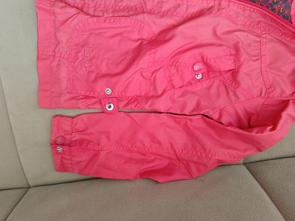 LcWakiki Kız Çocuk Fuşya Fermuarlı Yağmurluk - Görsel 4