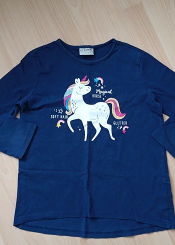 Kız Çocuk Renkli Baskılı Uzun Kollu Tişört - Görsel 3