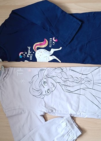 Kız Çocuk Renkli Baskılı Uzun Kollu Tişört - Görsel 2