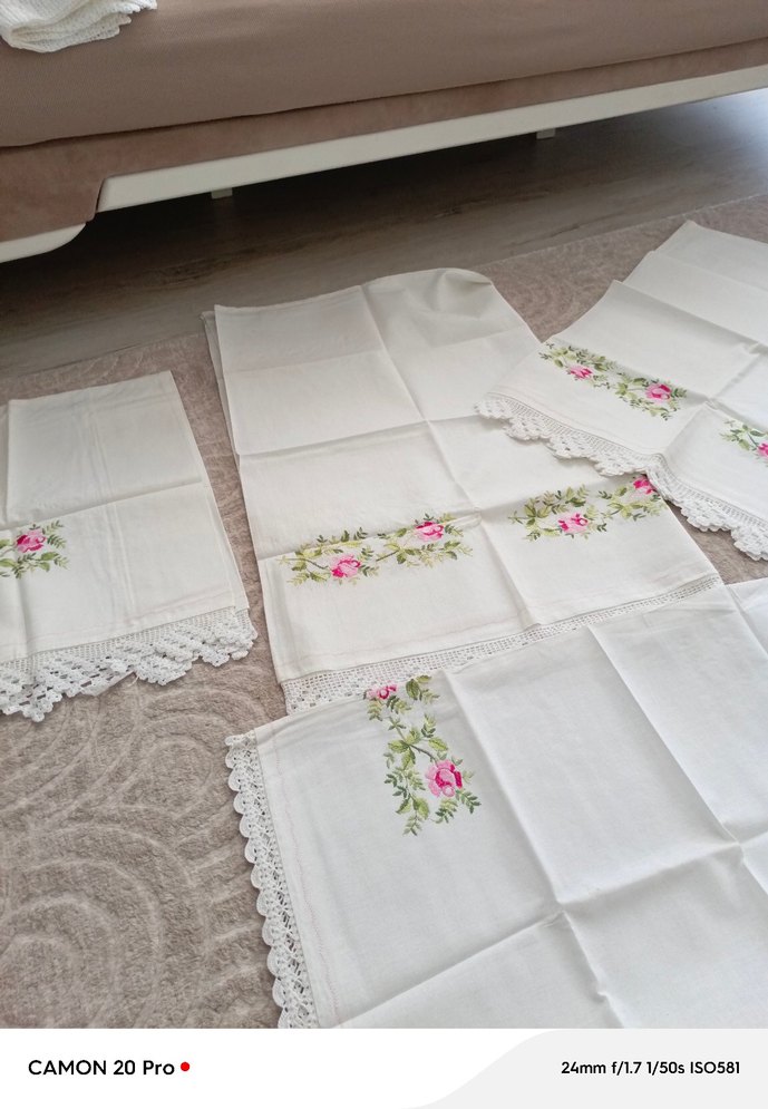 Nakışlı Beyaz takım - Görsel 4