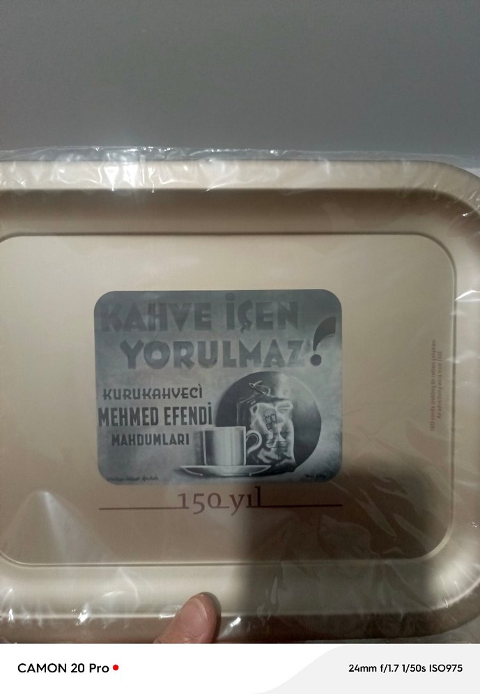 Bej Gri Renkli Dikdörtgen kahve sunum tepsılerı - Görsel 2