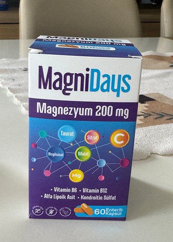 MagniDays Magnezyum 200 mg 60 Kapsül