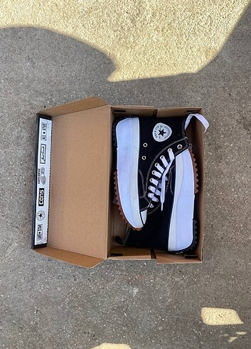 38 Beden siyah Renk Converse Run Star Hi