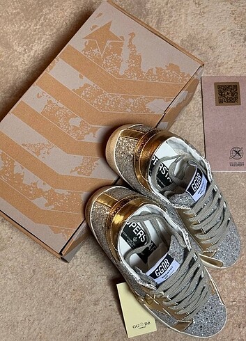 39 Beden Golden Goose Deluxe Gold Full Gümüş Simli