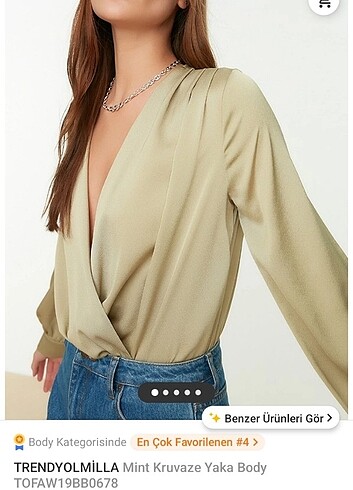 Trendyol mint kruvaze yaka body