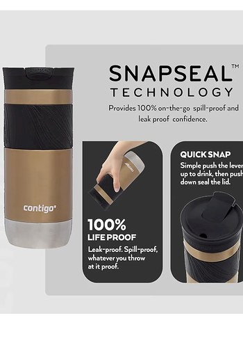 CONTIGO BYRON PRO SNAPSEAL TERMOS BARDAK 470ML KARAMEL - Görsel 6