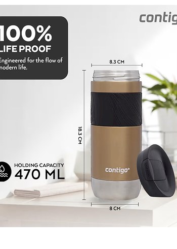 CONTIGO BYRON PRO SNAPSEAL TERMOS BARDAK 470ML KARAMEL - Görsel 4