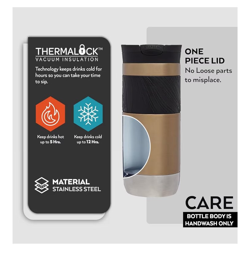 CONTIGO BYRON PRO SNAPSEAL TERMOS BARDAK 470ML KARAMEL - Görsel 5