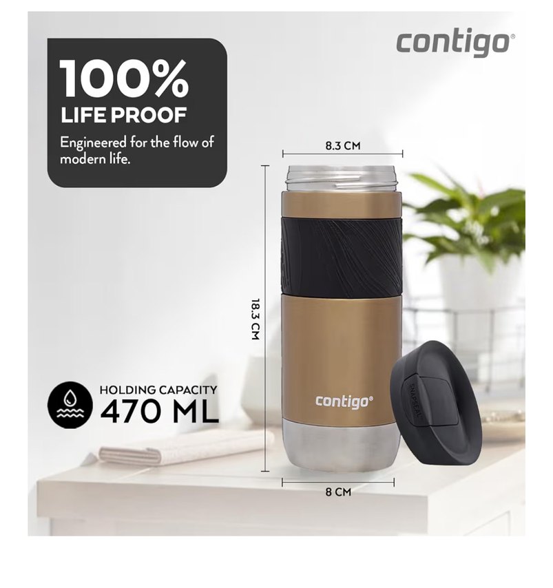 CONTIGO BYRON PRO SNAPSEAL TERMOS BARDAK 470ML KARAMEL - Görsel 4