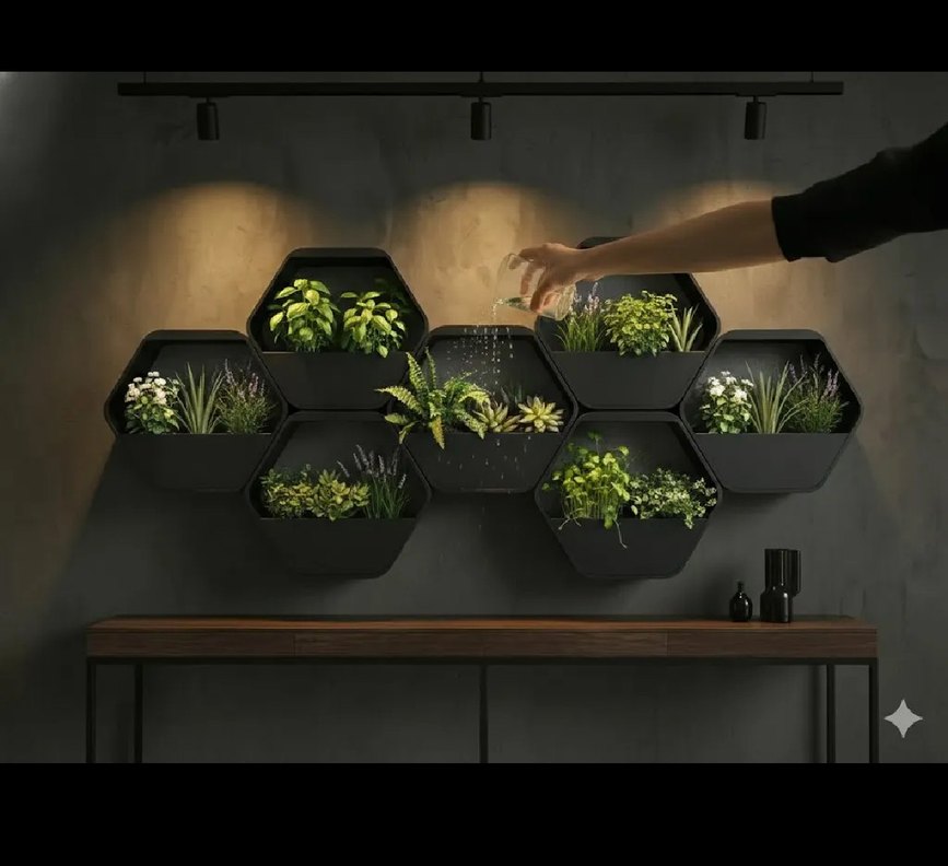 Dekoratif duvara asılabilen üstten sulanabilen saksı - Görsel 4