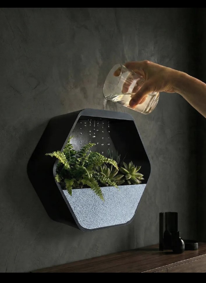 Dekoratif duvara asılabilen üstten sulanabilen saksı - Görsel 3