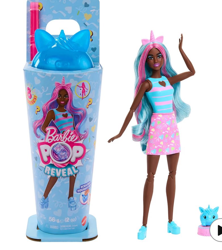 Barbie Pop Reveal Shakes Serisi bebek ve aksesuar seti - Görsel 5